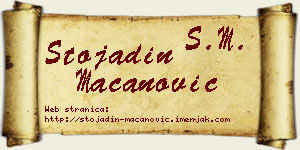 Stojadin Macanović vizit kartica